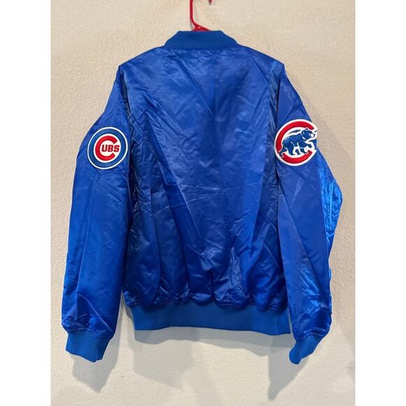 Chicago Cubs Wordmark Satin Snap Bomber Jacket Pro Standard NWT 2XL - Picture 2 of 6